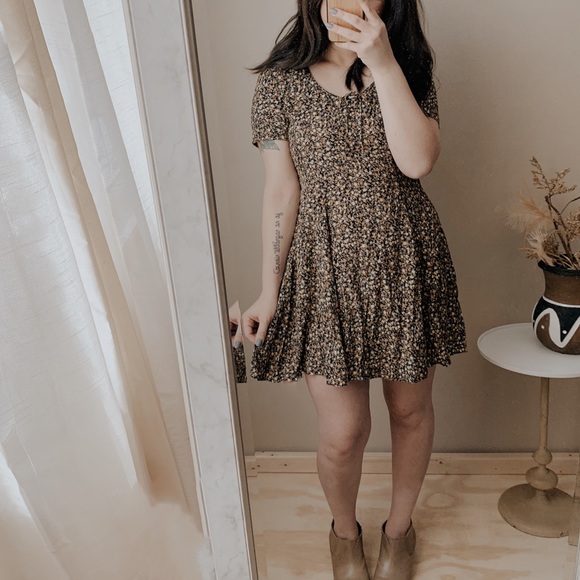 short floral skater dress